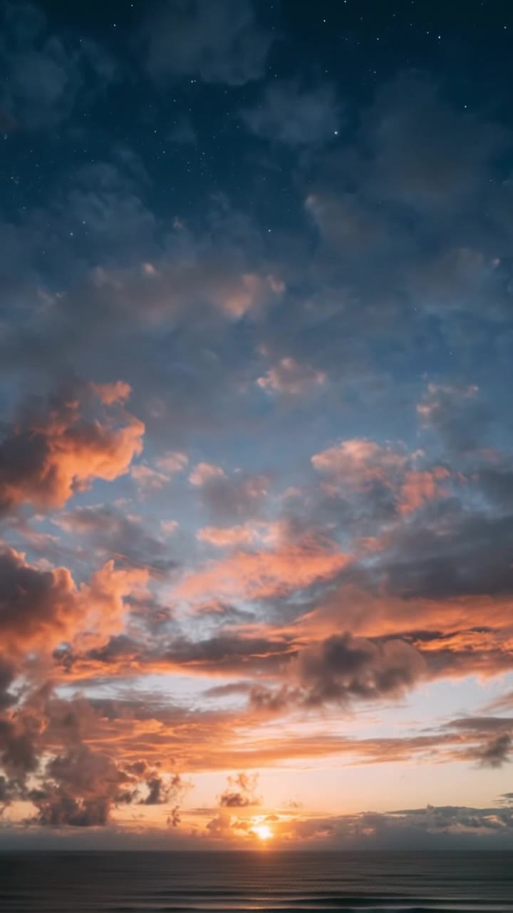 Clouds at dusk over the ocean